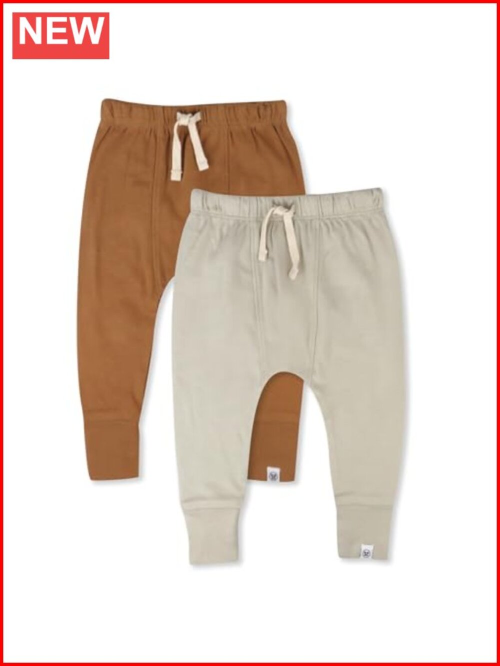 Organic Cotton Harem Jogger Pants Pull On Unisex Baby Toddler